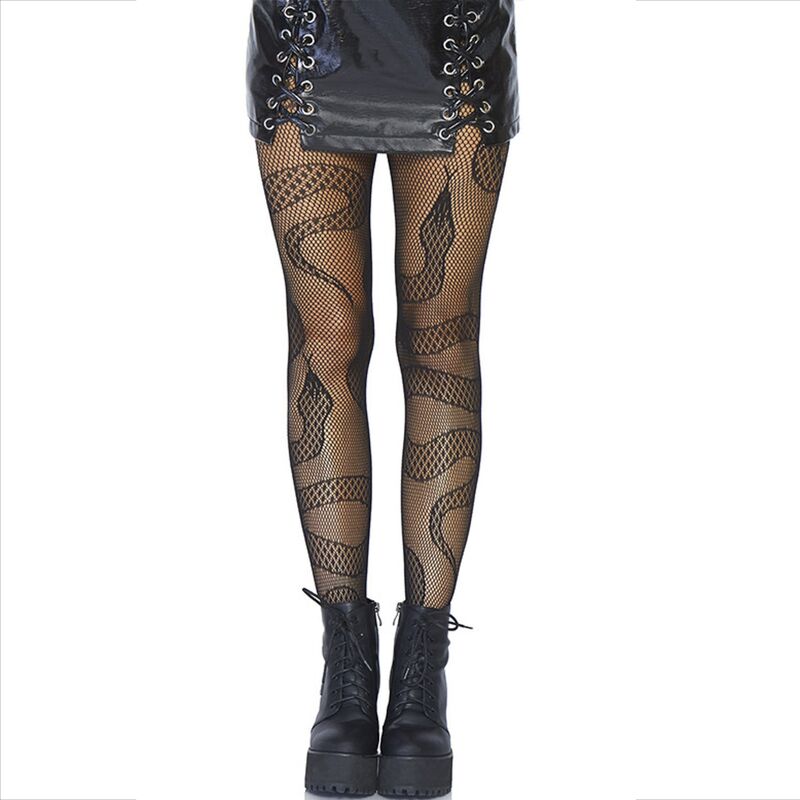 Leg Avenue Hosiery Leg Avenue - Stockings Net Snakes Black