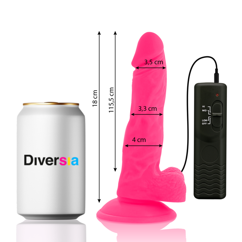 Diversia Flexible Vibrating Dildo Pink 18 Cm -O- 4 Cm