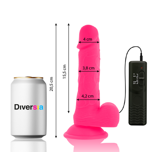 Diversia Flexible Vibrating Dildo Pink 20.5 Cm -O- 4.2 Cm