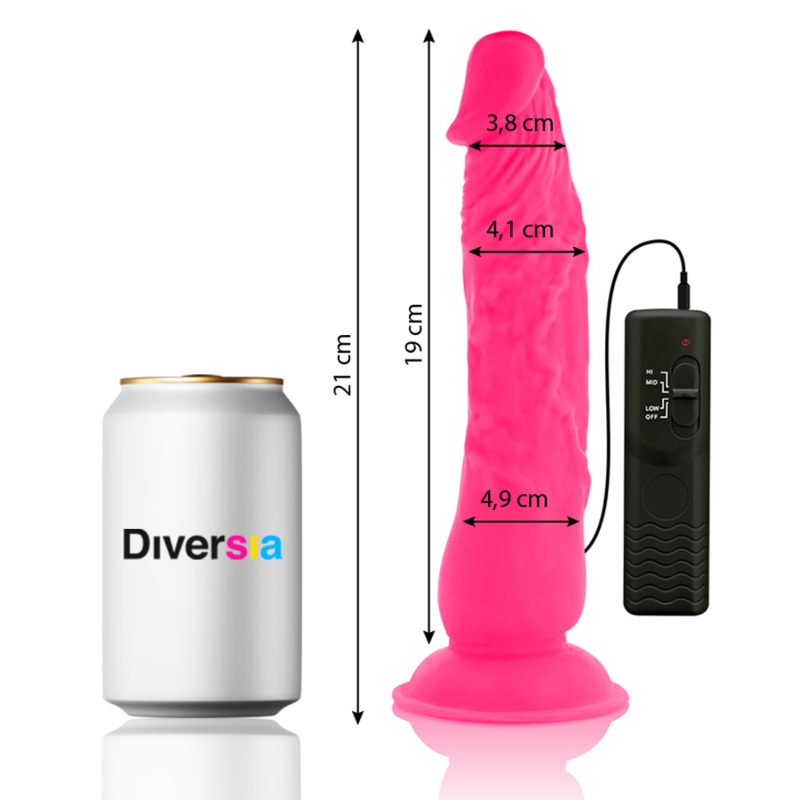 Diversia Flexible Vibrating Dildo Pink 21 Cm -O- 4.9 Cm