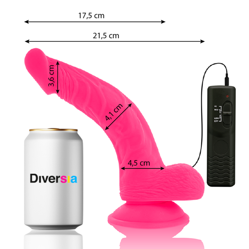 Diversia Flexible Vibrating Dildo Pink 21.5 Cm -O- 4.5 Cm