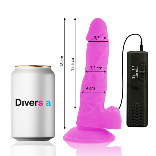 Diversia Flexible Vibrating Dildo Purple 18 Cm -O- 4 Cm