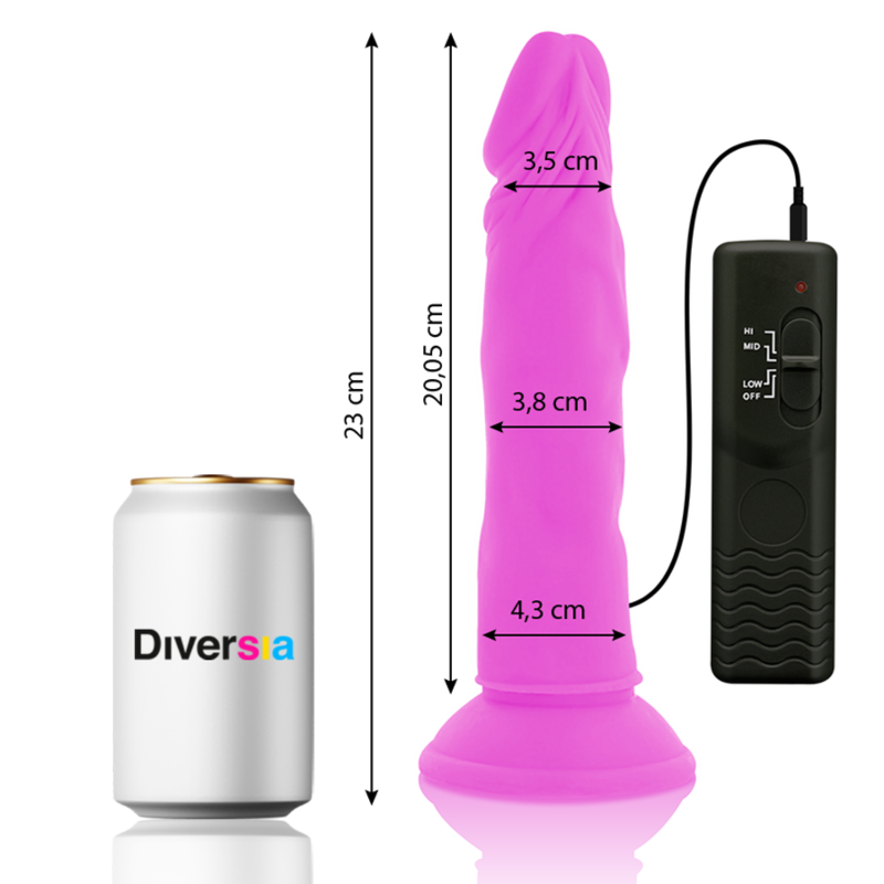 Diversia Flexible Vibrating Dildo Purple 23 Cm -O- 4.3 Cm