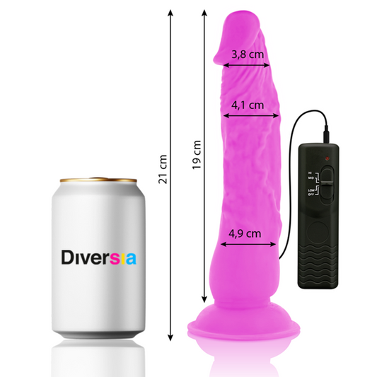 Diversia Flexible Vibrating Dildo Purple 21 Cm -O- 4.9 Cm