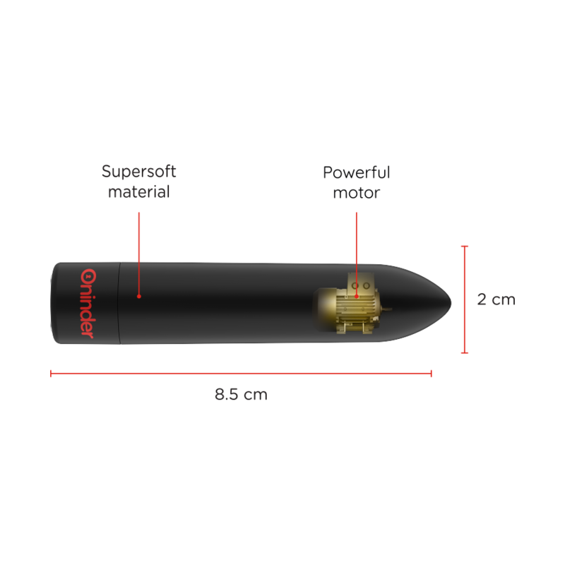 Oninder Berlin Bullet Vibrator Black 9 Modes 8.5 X 2 Cm - Free App