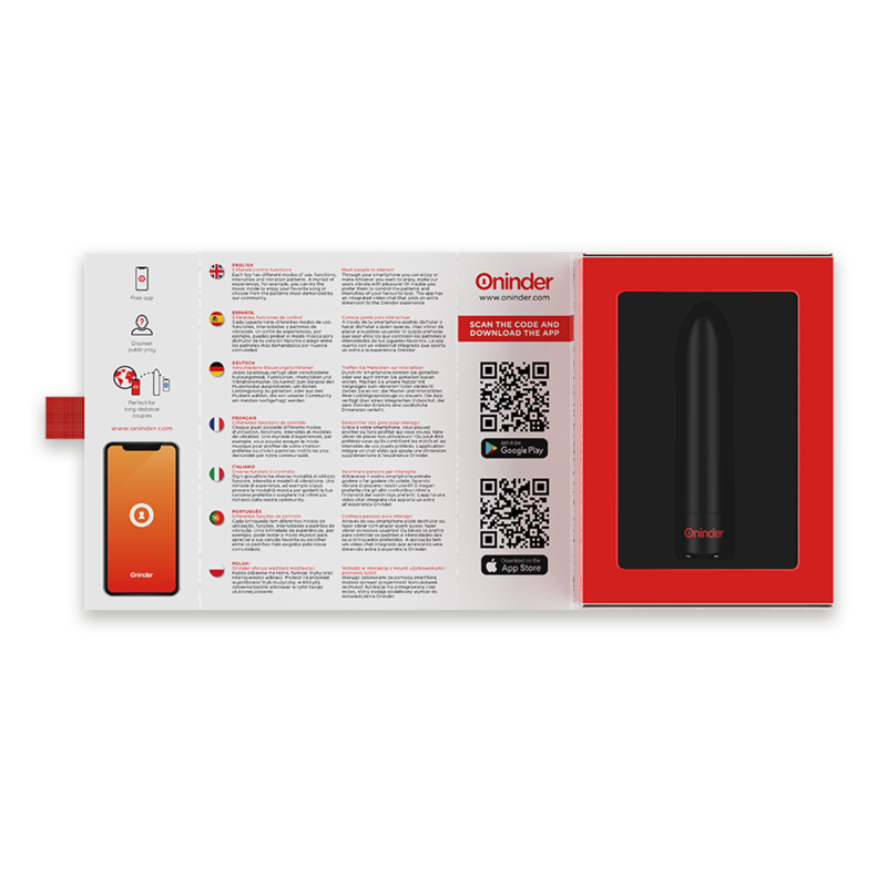 Oninder Berlin Bullet Vibrator Black 9 Modes 8.5 X 2 Cm - Free App