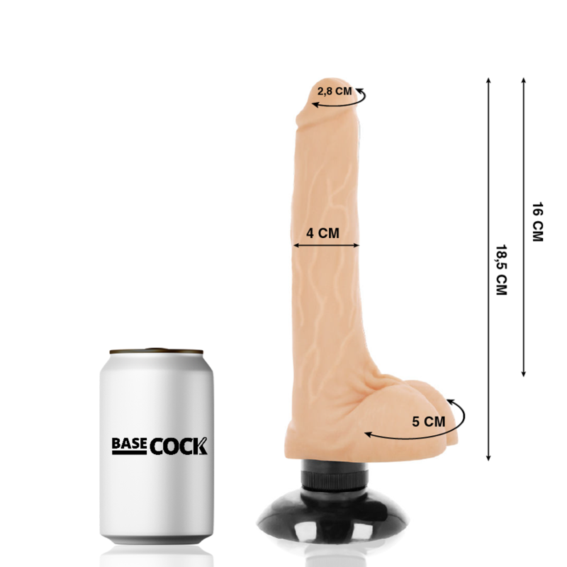 Basecock Realistic Vibrator 2-1 Flesh 18.5 Cm -O- 4 Cm