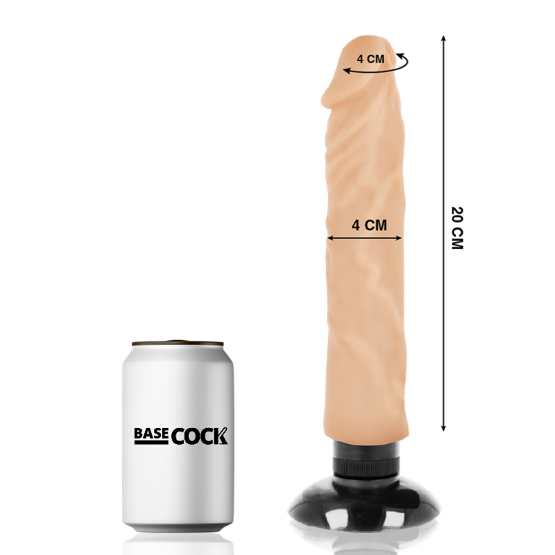 Basecock Realistic Vibrator 2-1 Flesh 20 Cm -O- 4 Cm