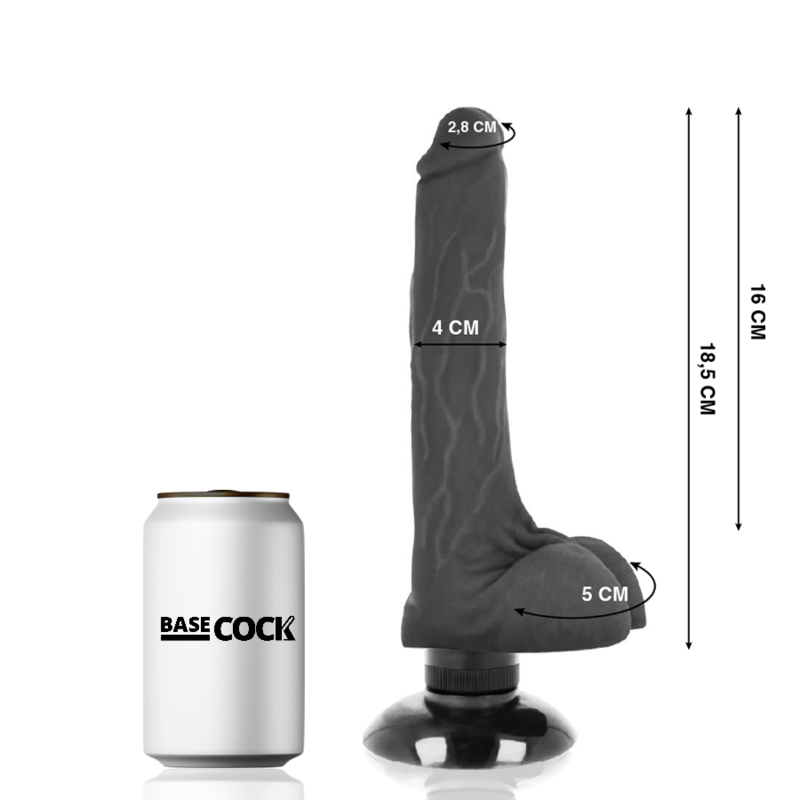 Basecock Realistic Vibrator 2-1 Flesh 18.5 Cm -O- 4 Cm