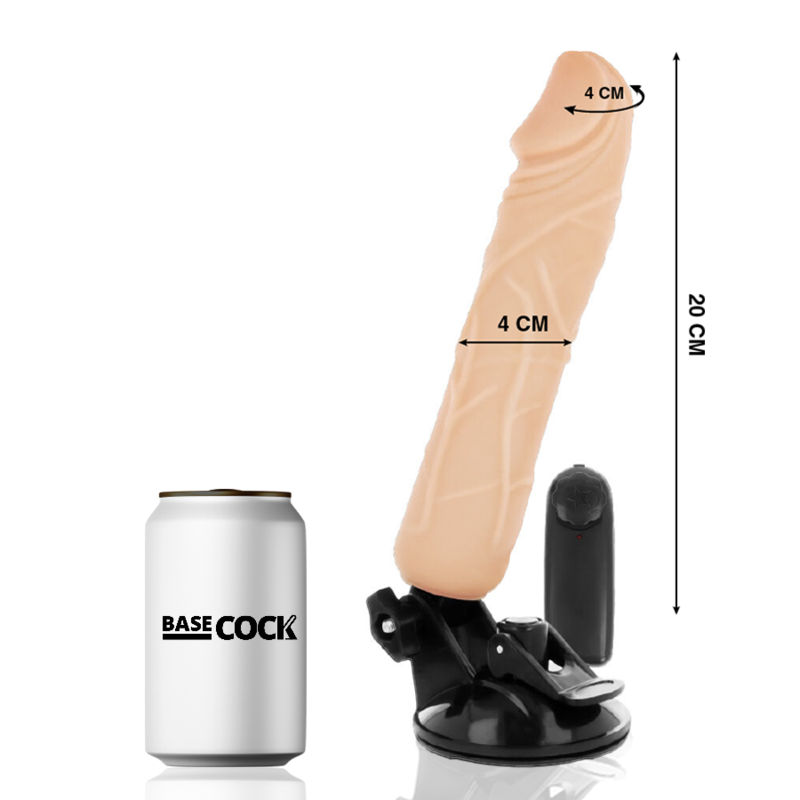 Basecock Realistic Vibrator Remote Control Flesh 20 Cm -O- 4 Cm