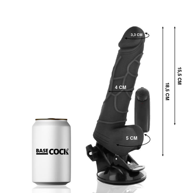 Basecock Realistic Vibrator Remote Control Flesh 18.5 Cm -O- 4Cm