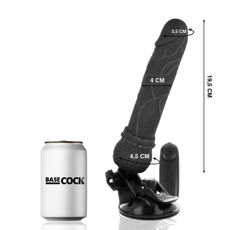 Basecock Realistic Vibrator Remote Control Flesh 19.5 Cm -O- 4 Cm