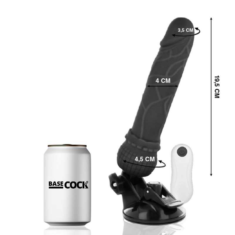Basecock Realistic Vibrator Remote Control Flesh 19.5 Cm -O- 4 Cm