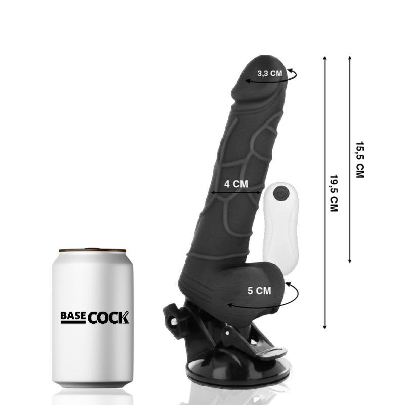 Basecock Realistic Vibrator Remote Control Natural With Testicles 19.5 Cm -O- 4 Cm