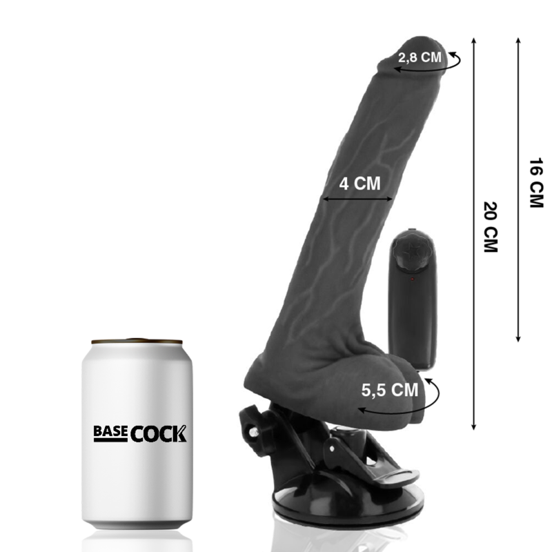 Basecock Realistic Natural Remote Control Vibrator With Testicles 20 Cm -O- 4 Cm