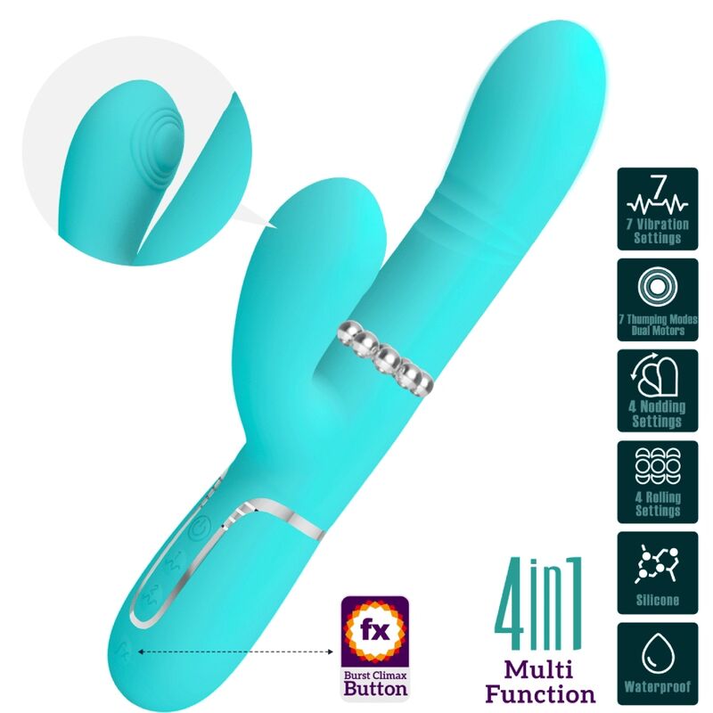 Pretty Love Flirtation Pretty Love - Multifunction G-Spot Vibrator Aqua Green