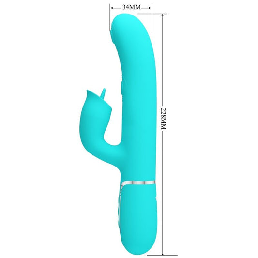 Pretty Love Flirtation Pretty Love - Rabbit Vibrator With Licking Aqua Green