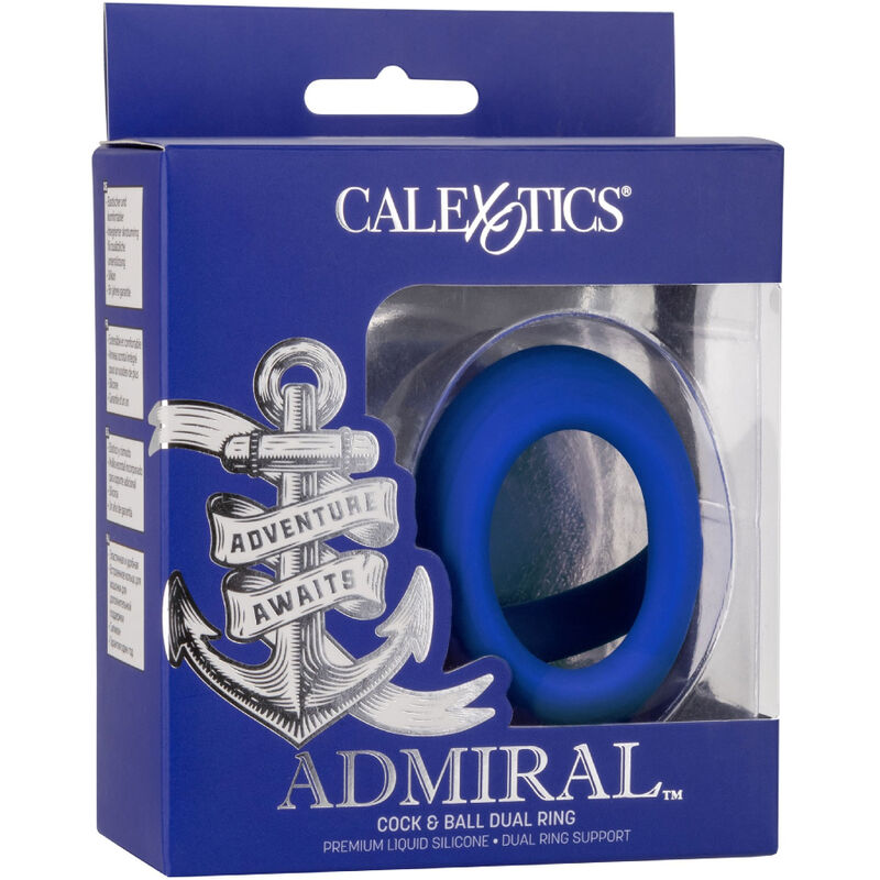 Calexotics Admiral Cock Ball Dual Ring Blue
