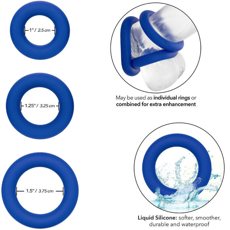 Calexotics Admiral Cock Ring Set Blue