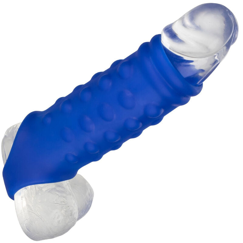 Calexotics Admiral Beaded Penis Cover Liquid Silicone Blue