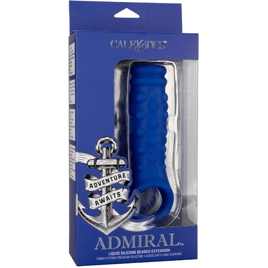 Calexotics Admiral Beaded Penis Cover Liquid Silicone Blue
