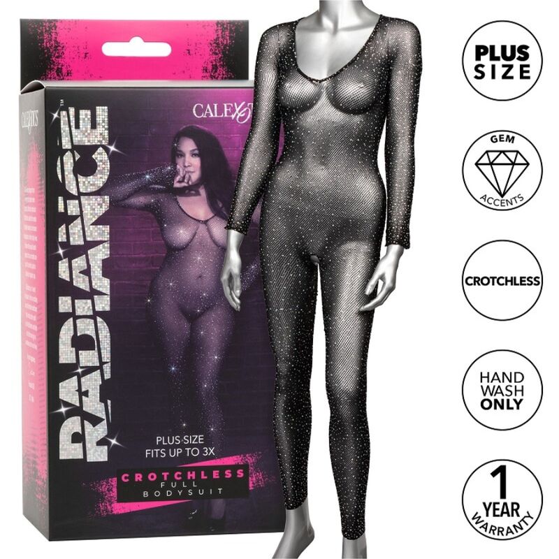 Calexotics Radiance Crotchless Full Bodysuit Rhine Plus Size
