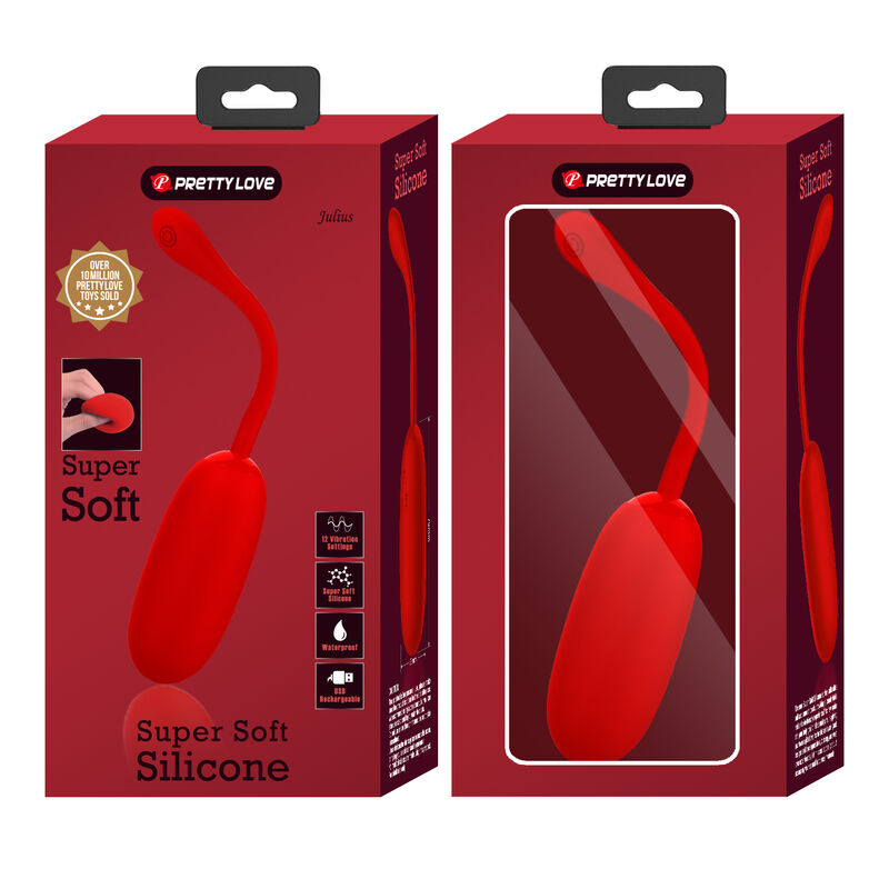 Pretty Love Smart Pretty Love - Julius Waterproof-Rechargeable Vibrating Egg Red