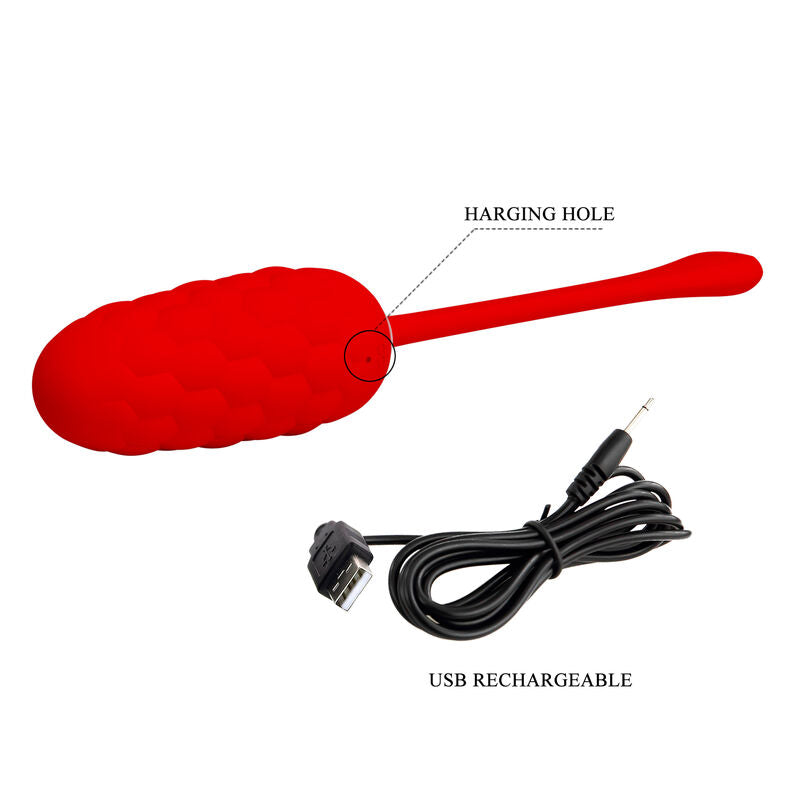 Pretty Love Smart Pretty Love - Vibrating Egg With Red Rechargeable Marine Texture