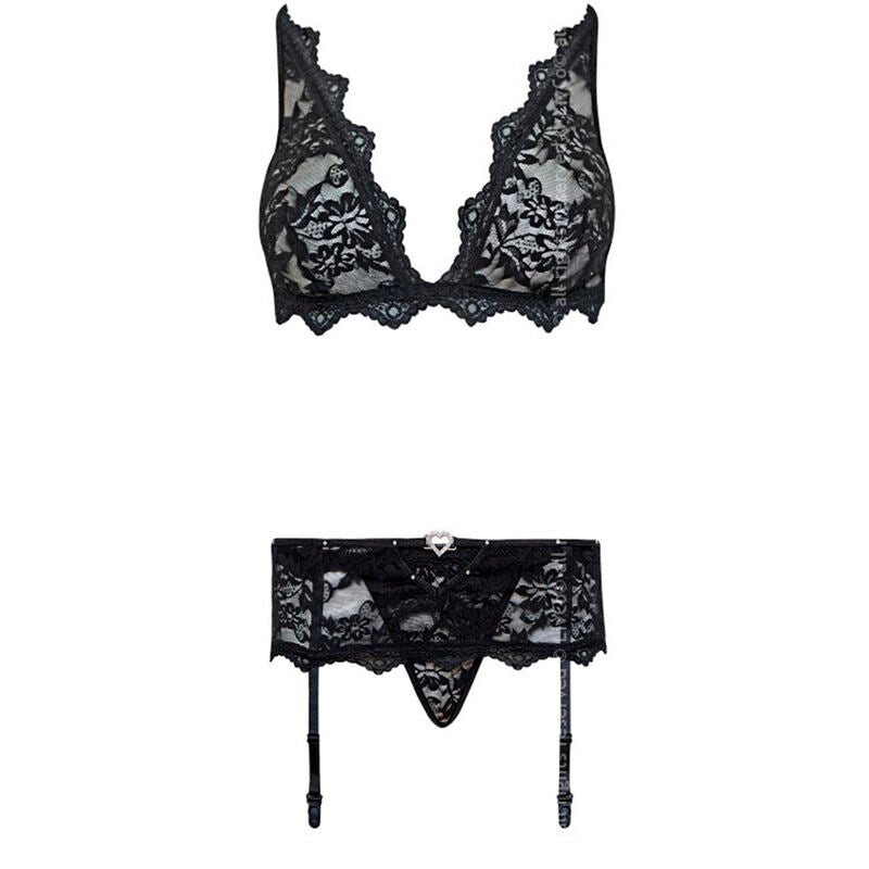 Livco Corsetti Sets Livco Corsetti Fashion - Belita Lc 90231 Sujetador + Panty + Liguero Negro S/M