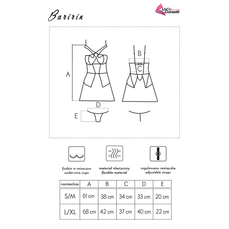 Livco Corsetti Sets Livco Corsetti Fashion - Baririn Lc 90633 Falda + Panty Negro
