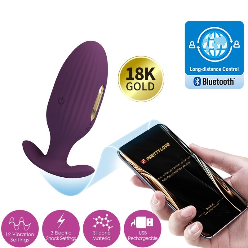 Pretty Love Bottom Pretty Love - Jefferson App Controlled Anal Plug Purple