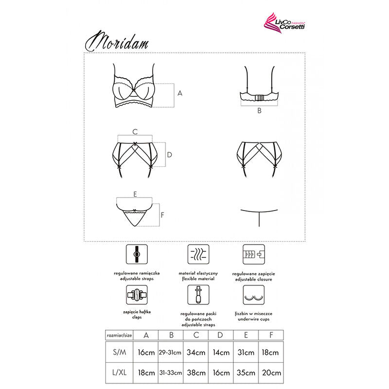 Livco Corsetti Sets Livco Corsetti Fashion - Moridam Lc 90552 Sujetador + Liguero + Panty Negro