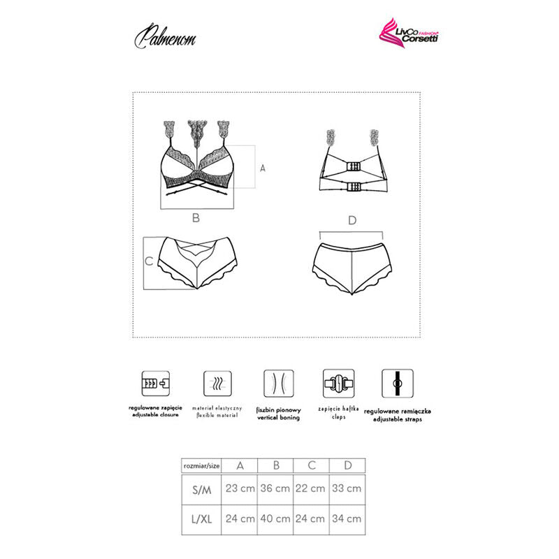 Livco Corsetti Sets Livco Corsetti Fashion - Palmenom Lc 90614 Sujetador + Panty Negro