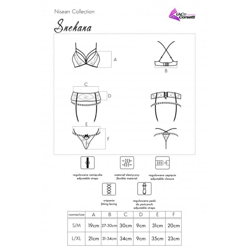 Livco Corsetti Sets Livco Corsetti Fashion - Snehana Lc 90443 Sujetador + Liguero + Panty Negro