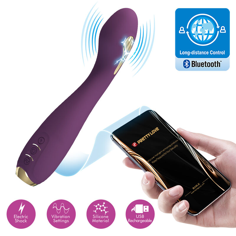 Pretty Love High Grade Pretty Love - Hector Electroshock Vibrator By App Control Purple