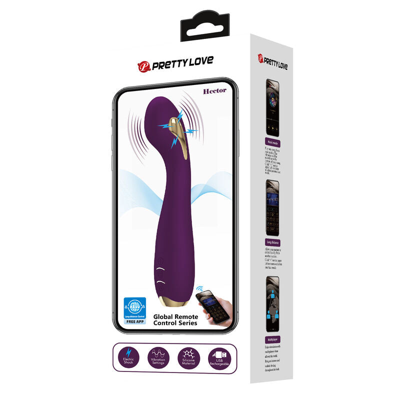 Pretty Love High Grade Pretty Love - Hector Electroshock Vibrator By App Control Purple