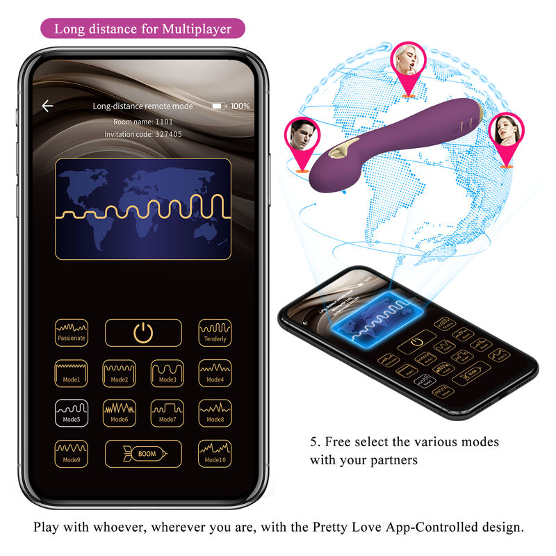 Pretty Love High Grade Pretty Love - Hector Electroshock Vibrator By App Control Purple