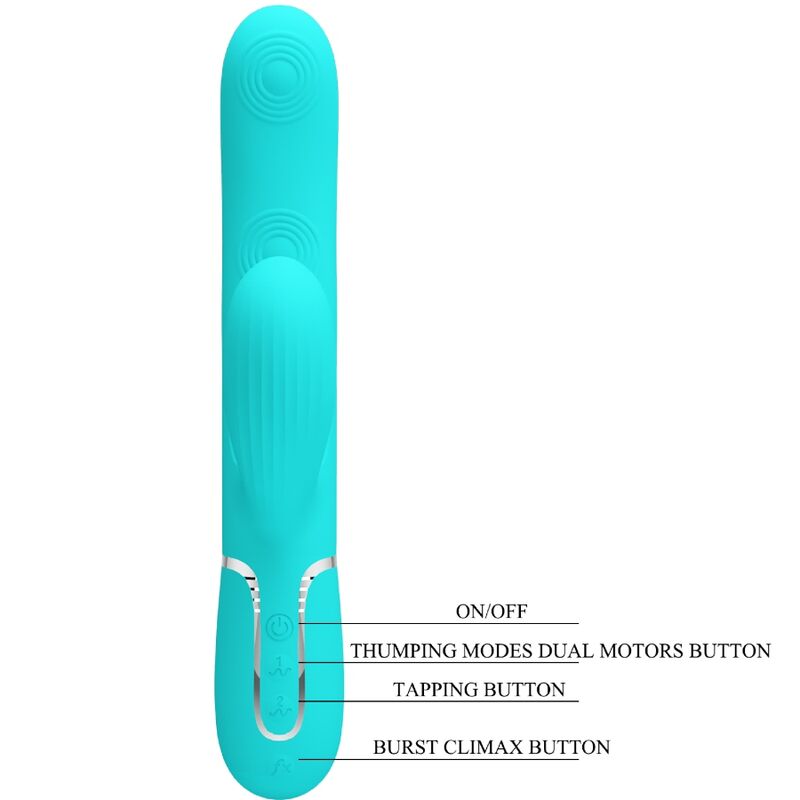 Pretty Love Flirtation Pretty Love - Perlita Multifunction 3 In 1 G-Spot Vibrator Aqua Green