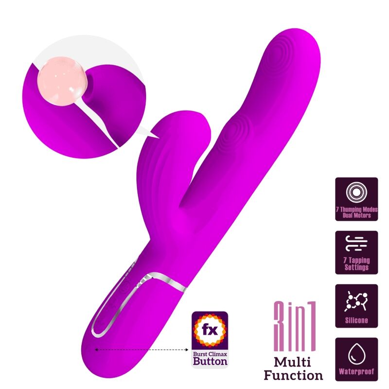 Pretty Love Flirtation Pretty Love - Perlita Multifunction 3 In 1 G-Spot Vibrator Violet