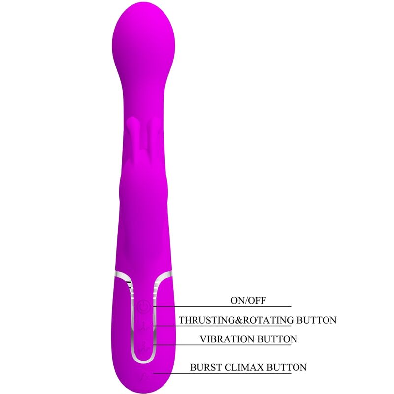 Pretty Love Flirtation Pretty Love - Dejon Rabbit Vibrator 3 In 1 Multifunction Violet