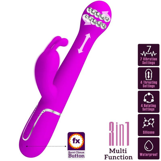 Pretty Love Flirtation Pretty Love - Dejon Rabbit Vibrator 3 In 1 Multifunction Violet