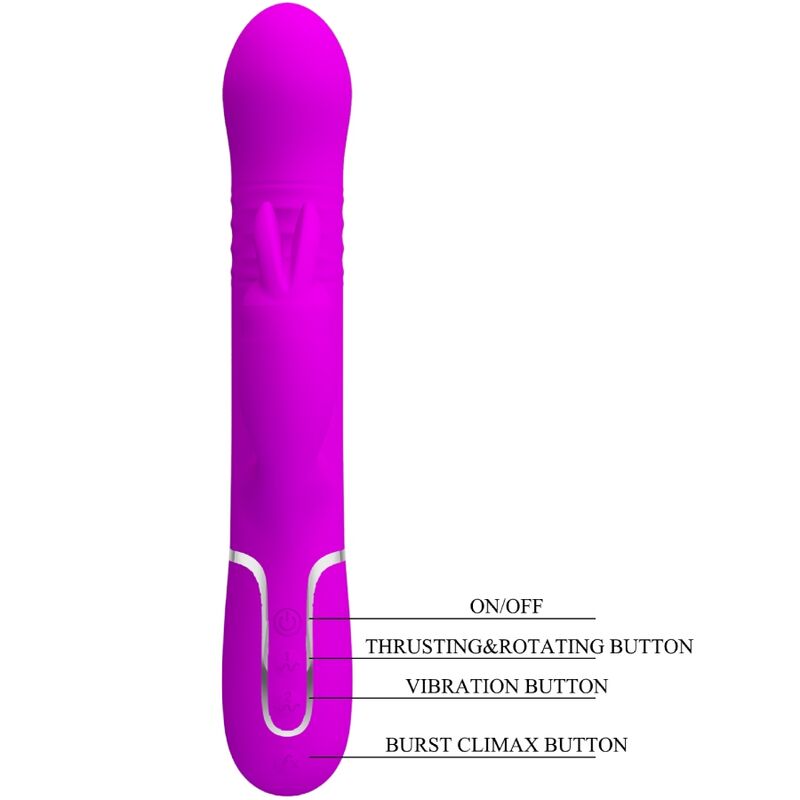 Pretty Love Coale Twinkled Tenderness 4in1 Rotating & Thrusting Rabbit Vibrator Pink