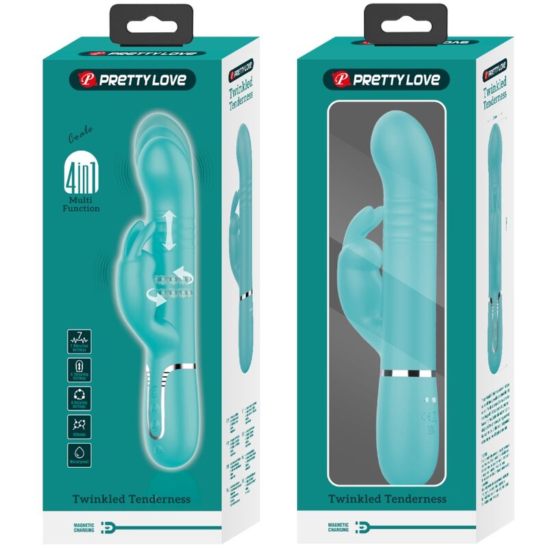 Pretty Love Flirtation Pretty Love - Coale Rabbit Vibrator Pearls Aqua Green