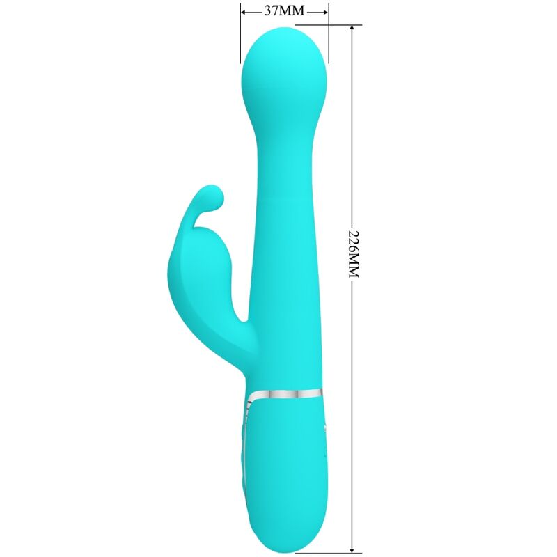 Pretty Love Flirtation Pretty Love - Dejon Rabbit Vibrator 3 In 1 Multifunction Aqua Green