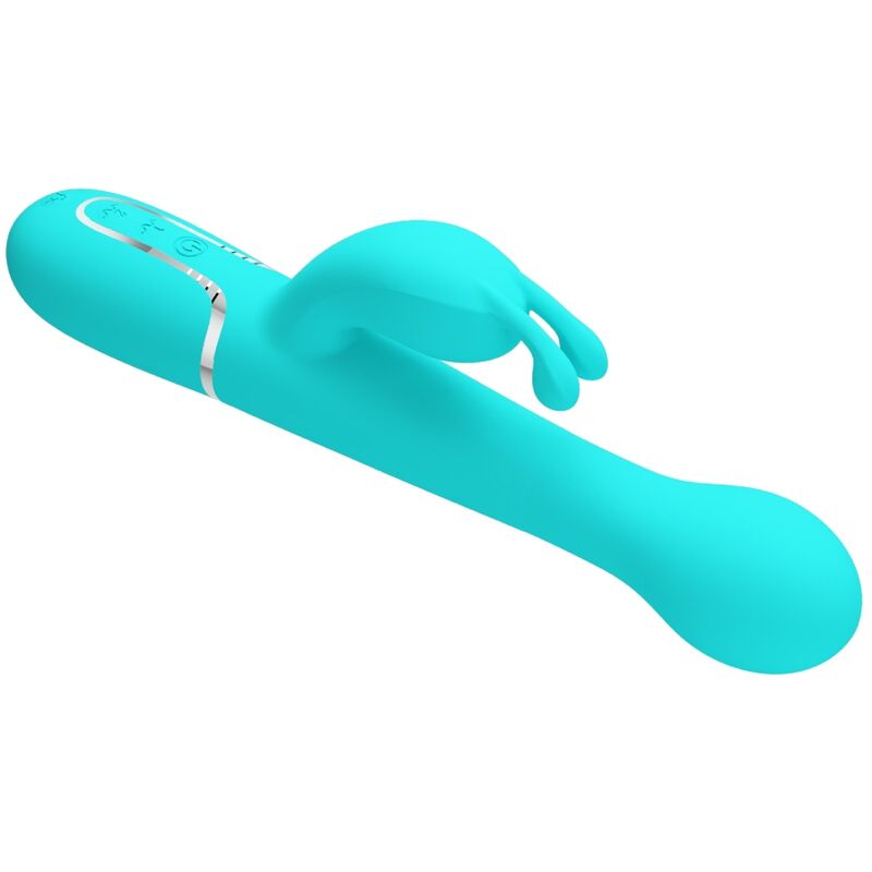 Pretty Love Flirtation Pretty Love - Dejon Rabbit Vibrator 3 In 1 Multifunction Aqua Green