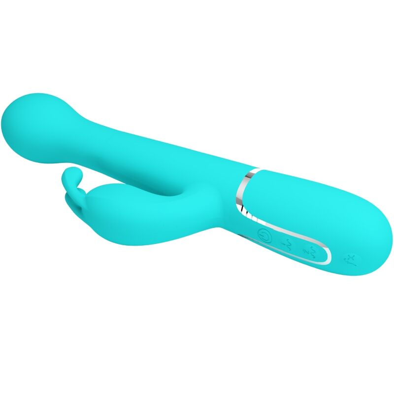 Pretty Love Flirtation Pretty Love - Dejon Rabbit Vibrator 3 In 1 Multifunction Aqua Green