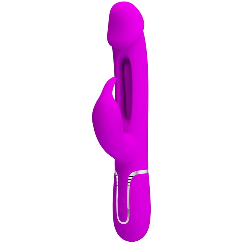 Pretty Love Flirtation Pretty Love - Kampas Rabbit 3 In 1 Multifunction Vibrator With Tongue Fuchsia