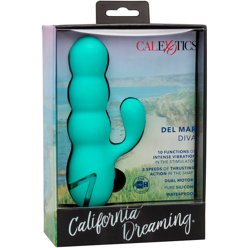 Calexotics Del Mar Diva Vibrator Rabbir Aqua Green By California Dreaming