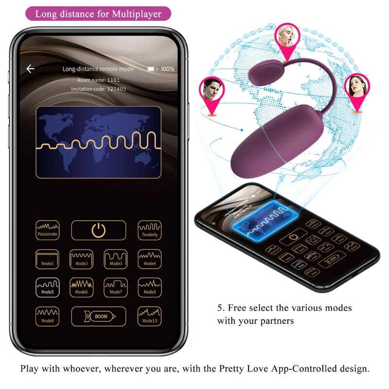 Pretty Love Bottom Pretty Love - Nymph Vibrating Egg App Controlled Lila