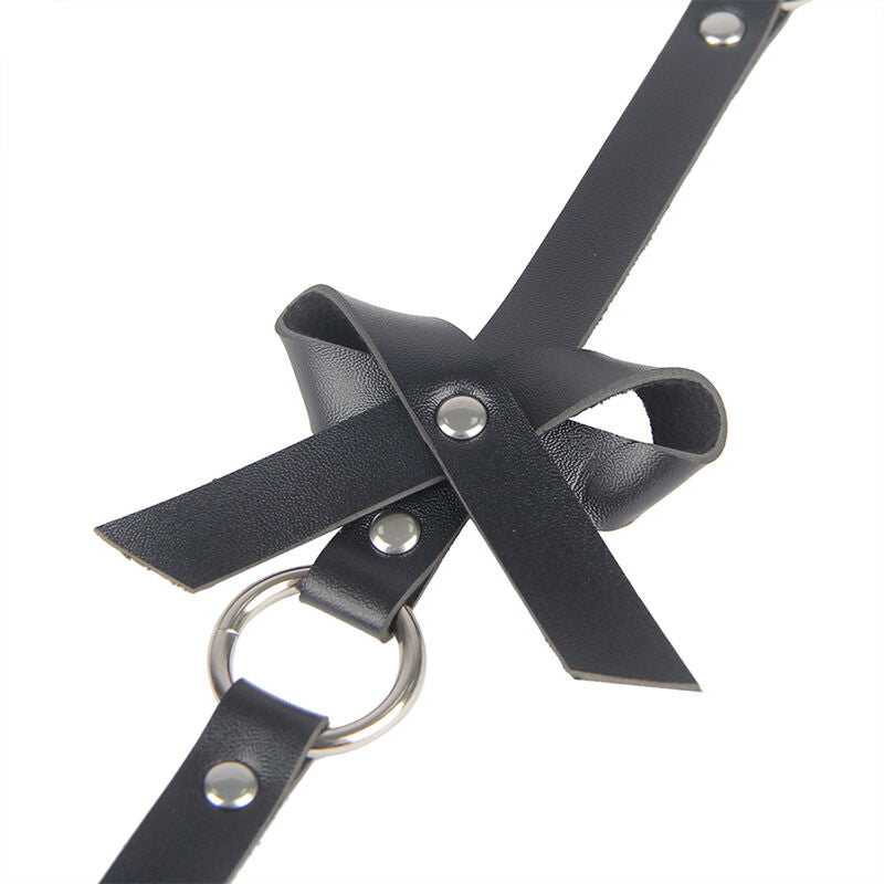 Subblime Fetish Subblime - Leather Chainleg Harness Black One Size